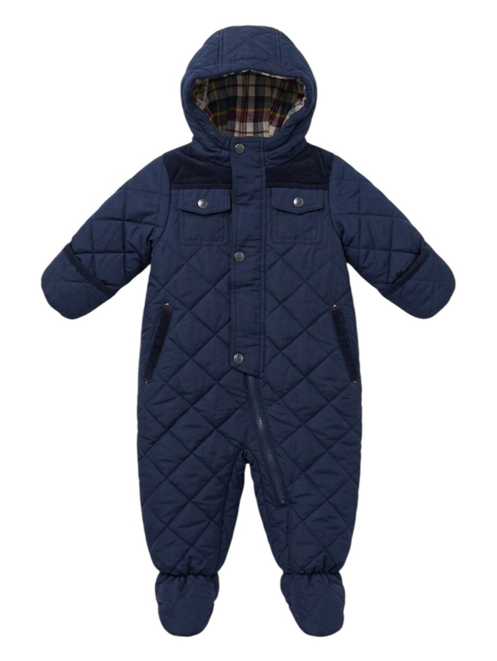 S. Rothschild R 1881 Baby Kids Navy Blue Quilted Bunting Snowsuit Romper Sz 12mo